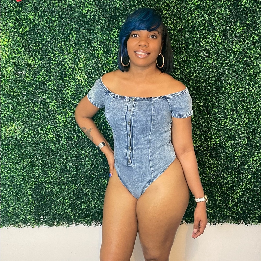 NWT Ladies denim stretch bodysuit